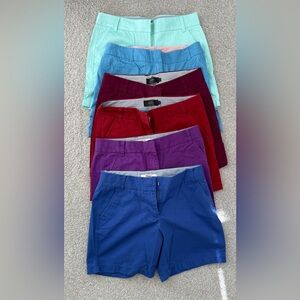 EUC J. Crew lot of Red and Blue Chino Shorts Size 6